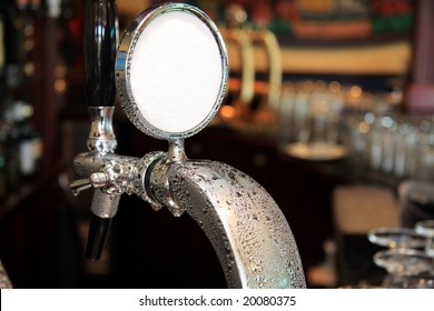 Draft Beer Tap Covered In Condensation Water Droplets