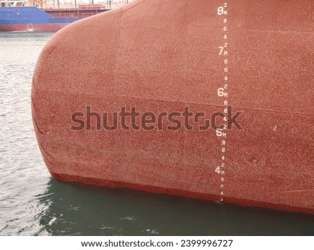draft mark on a ship side