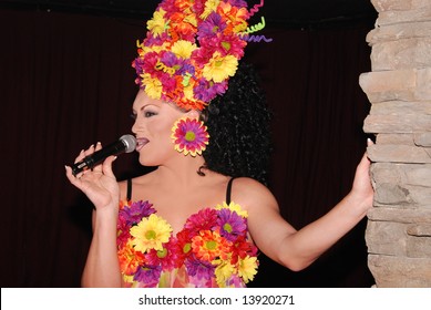 Drag Queen Singing.