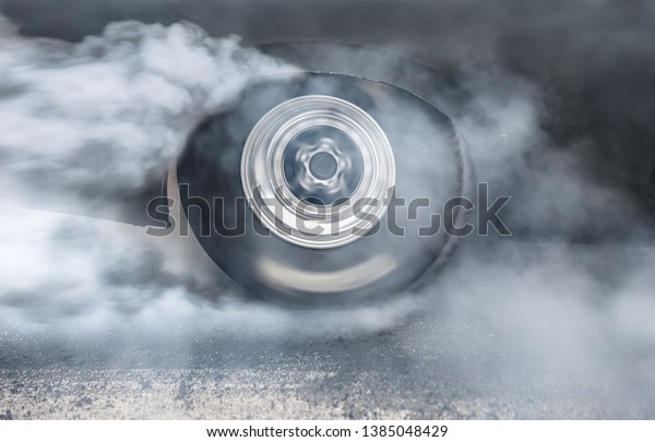 Drag Racing Car Burns Rubber Off Stock Photo 1385048429 | Shutterstock