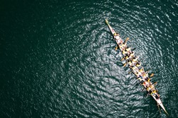 Dragon Boat From Above. Overhead View