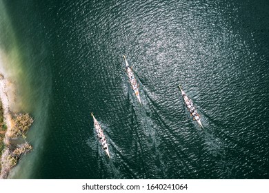 Dragon Boat Race Overhead Shot