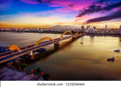 Dragon Bridge At Sunset.        