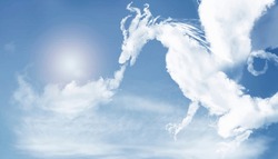 Dragon Clouds Shape. The Symbol Of 2024.