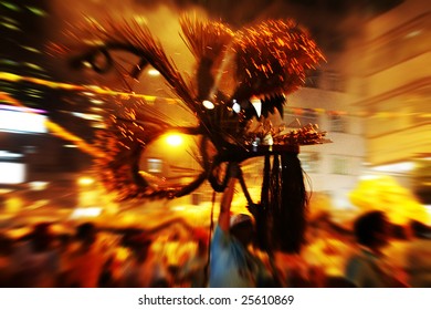 Dragon Dancing  - A Activity Of Chinese Festival In Hong Kong