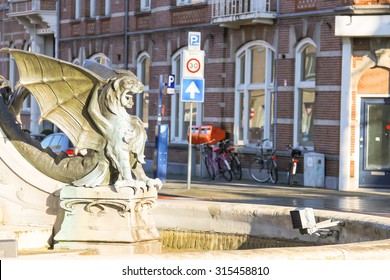 Dragon Fountain In The Dutch City Of Den Bosch