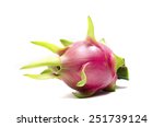 Dragon Fruit is a tropical fruit. Can be found in Malaysia. Shoot on white background. Focus on the closes distance on important part. Shallow depth of field.