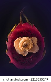 Dragon Fruit With Withered Rose