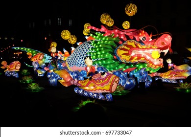 A Dragon In Lyon During Festival Of Lights