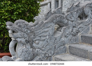 Dragon Railing Sculpture In Profile, Con Dao Temple