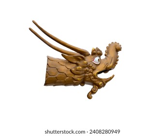 Dragon sculpture object isolated on white background