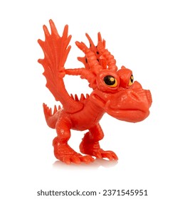 Dragon toy figurine isolated on white background