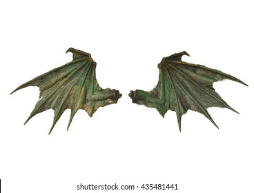 Dragon wings isolated on white background