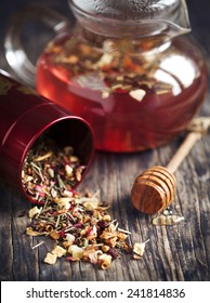 Dragonfruit Herbal Tea. Selective Focus