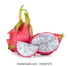 Dragonfruit Isolated On The White Background .