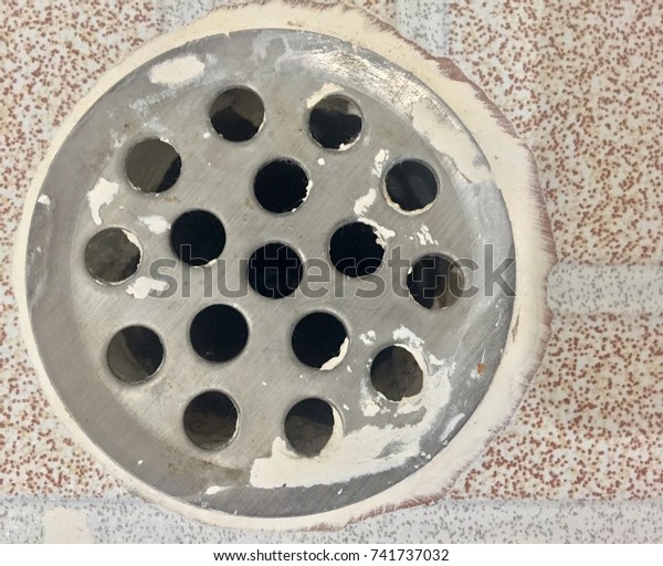 Drain Hole On Toilet Floor White Stock Photo Edit Now 741737032