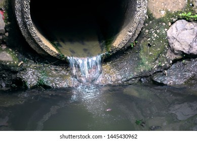 drain pipe or effluent or sewer release wastewater into river. Sewage or domestic wastewater or municipal wastewater that is product by community of people. waste water is any water that has been use