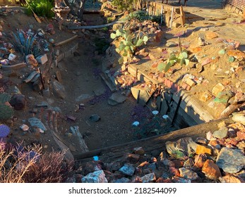 A Drainage Ditch Water Tunnel Garden Culvert Desert Gardening Succulents Cactus Dry Arid Landscaping