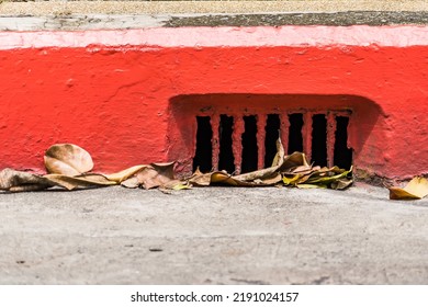 Drainage System With Rusty Iron Grating Stormwater System Road