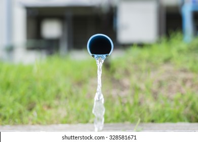 Drainage Water From Pvc Pipe (shallow DOF)