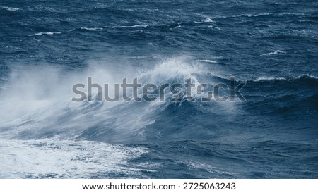 Drake Passage Large Waves Crashing in Ocean Close Up. Motion Frozen in Time. Fast Exciting Movement. Abstract Landscape Nature Antarctica