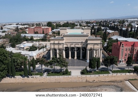 Dram Theatre on the boulevard in Ganja city, Azerbaijan