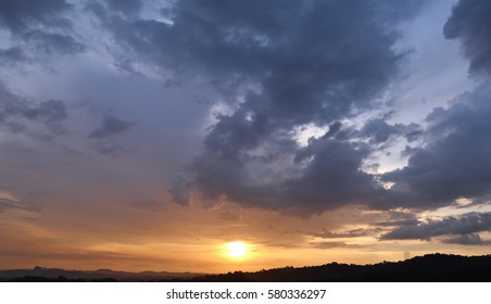 Dramatic beautiful sunset