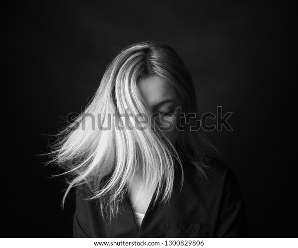 dramatic black white portrait