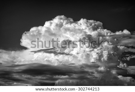 Dramatic Black and White of Thunderhead Cumulus Clouds over Mt. Baldy California
