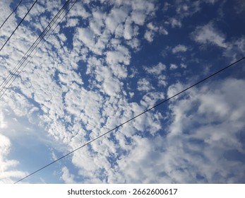Dramatic blue sky with clouds texture background