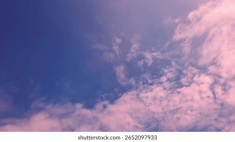 Dramatic blue sky white clouds Minimalist Sky Abstraction