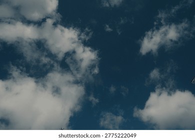 Dramatic Blue Sky With White Clouds