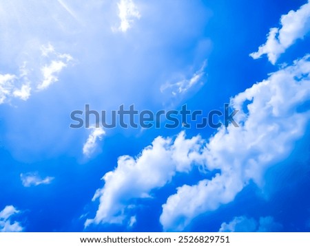Dramatic Blue Sky with White Clouds, Few Hours Before The Rain