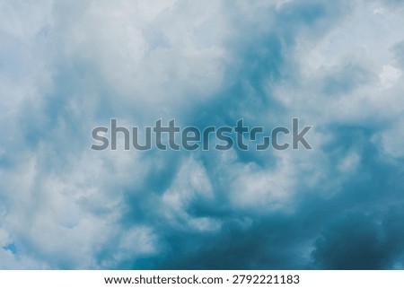Dramatic blue storm clouds in the sky before rain.