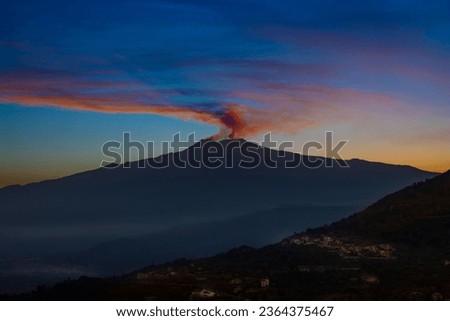 A dramatic and breathtaking view of Mount Etna in Sicily, Italy.