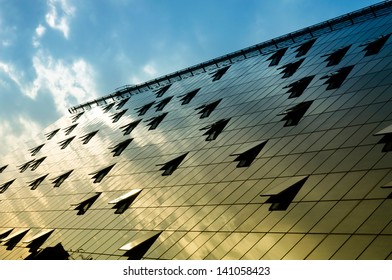 Dramatic building with the clouds