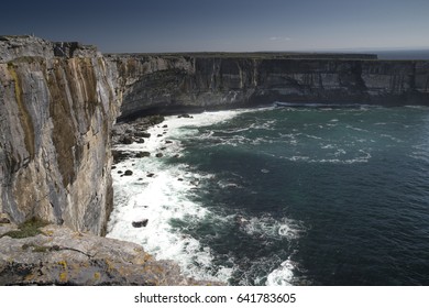 Dramatic Cliffs Of Inis Mor Coastline.