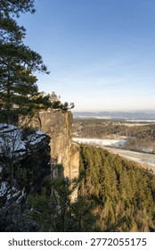 Dramatic Cliffside Panorama - Winter Landscape