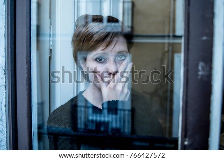 Similar – Image, Stock Photo young woman, grabbing her head, pretty, looking away