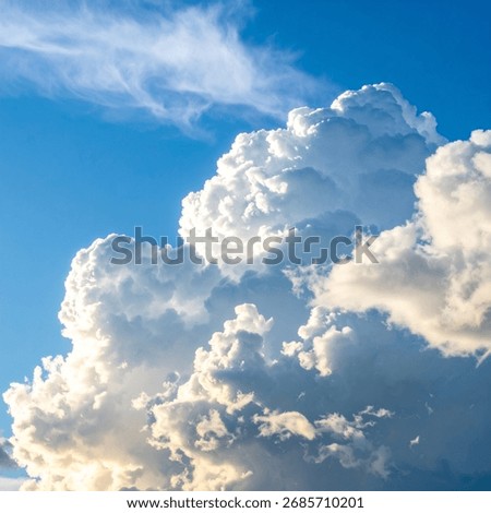 Dramatic cloud formation in blue sky with natural texture and abstract atmosphere background