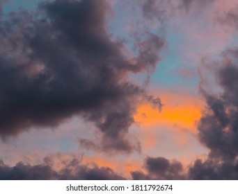 dramatic cloud formation during the sunset