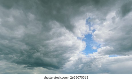 A Dramatic Cloud Formation is observed, interspersed with Breaks of Beautiful Blue Sky Time lapse.