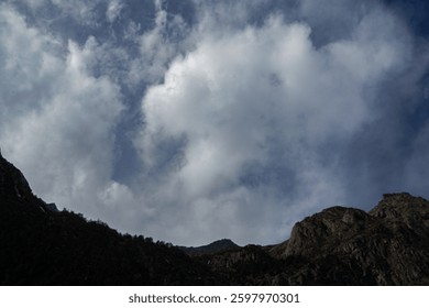 Dramatic cloud formation over majestic mountains nature landscape outdoor scene scenic viewpoint natural beauty