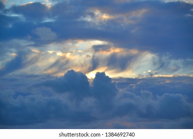 dramatic cloud formation at sunrise