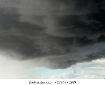 Dramatic clouds approaching rain storm 