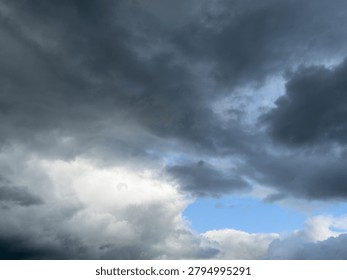 Dramatic clouds approaching rain storm 