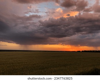 Dramatic clouds with a beautiful sunset 