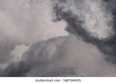 Dramatic clouds. Close view on clouds. Natural, not overprocessed.