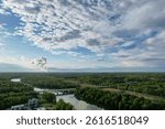 Dramatic clouds croos the sky over the Catawba River in Rock Hill, SC