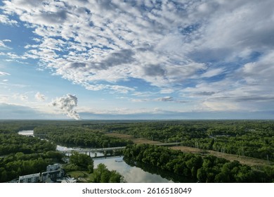 Dramatic clouds croos the sky over the Catawba River in Rock Hill, SC